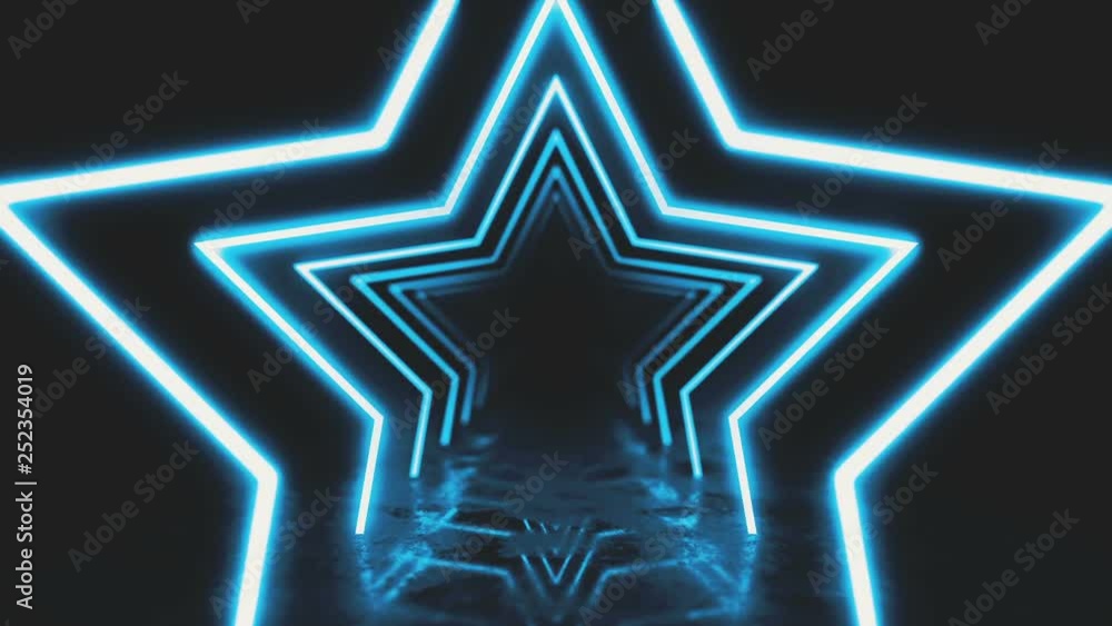 Abstract background with animation of flight in abstract futuristic tunnel with neon light. Animation of seamless loop. Abstract background with animation of flight in abstract futuristic tunnel with neon light. Animation of seamless loop.