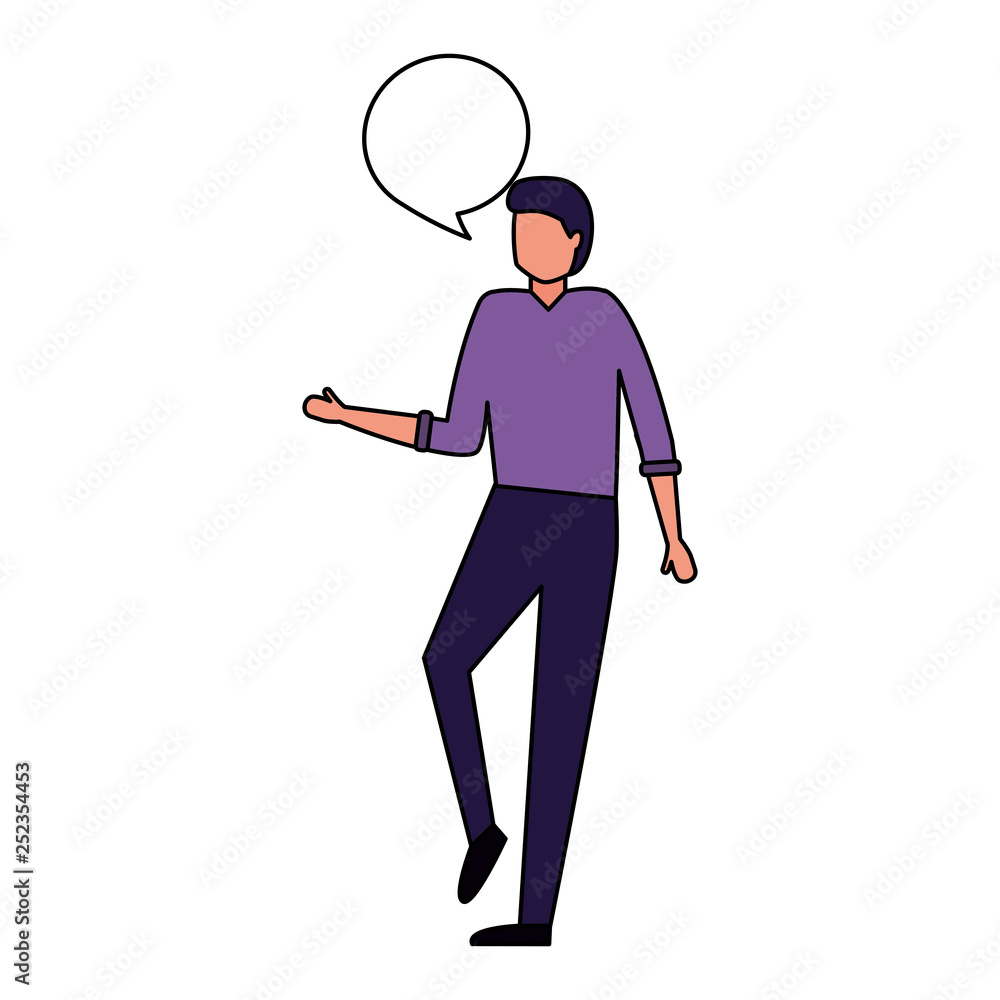 man standing speech bubble man standing speech bubble