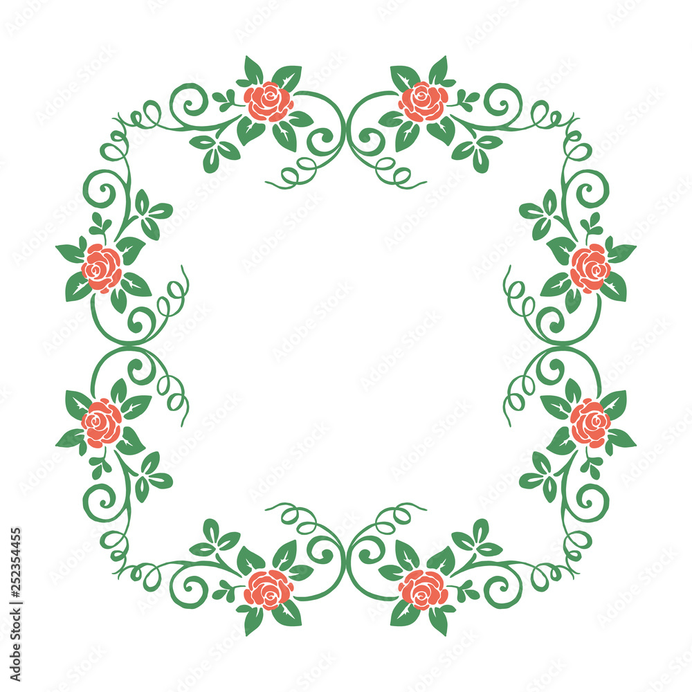 Vector illustration design pink flower frame hand drawn Vector illustration design pink flower frame hand drawn