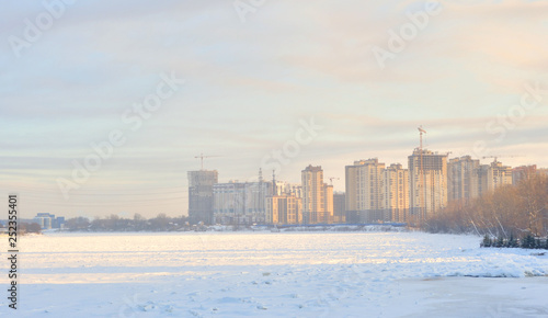 View of Neva River at winter. © konstan