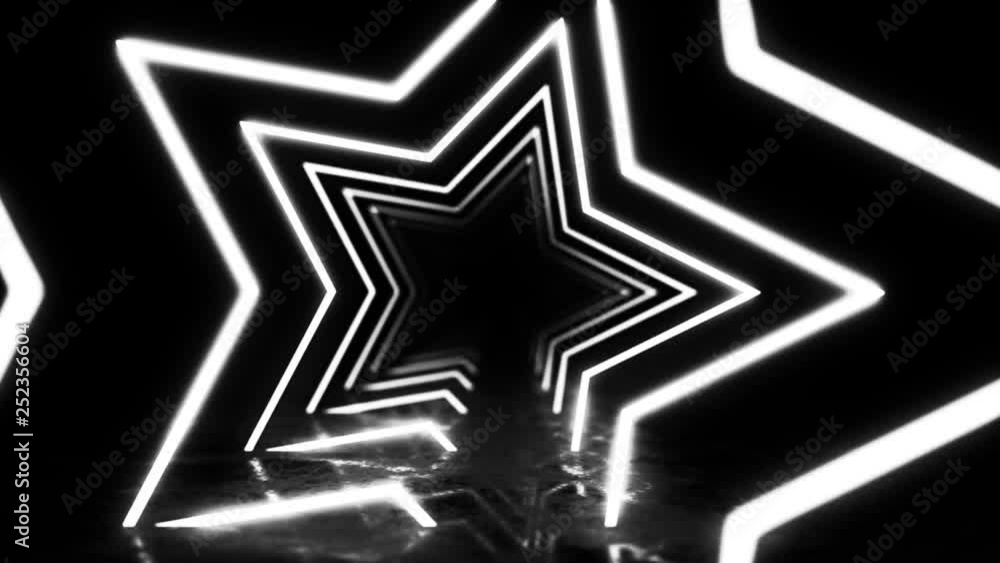 Abstract background with animation of flight in abstract futuristic tunnel with neon light. Animation of seamless loop. Abstract background with animation of flight in abstract futuristic tunnel with neon light. Animation of seamless loop.