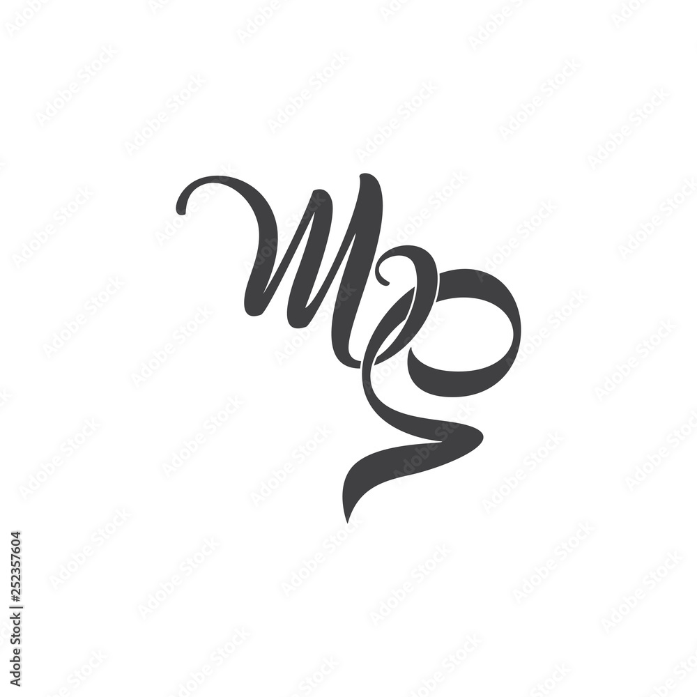 Obraz premium letters ms simple linked ribbon logo vector