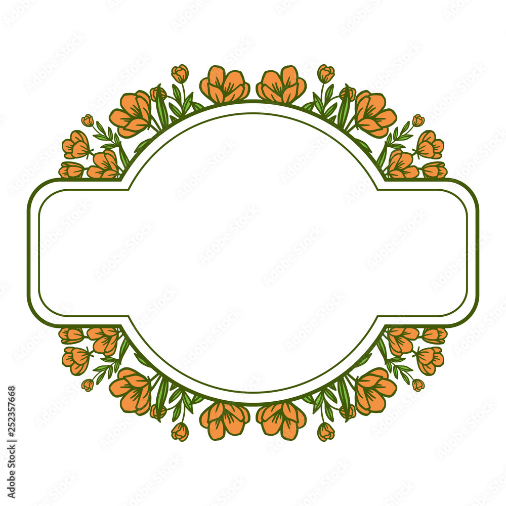 Vector illustration texture orange floral frames hand drawn Vector illustration texture orange floral frames hand drawn