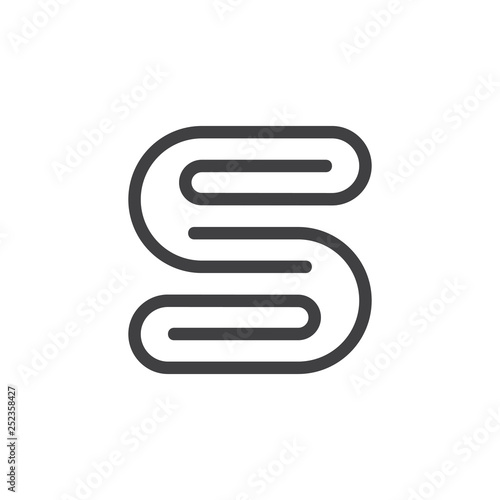 letter s paper clip logo vector
