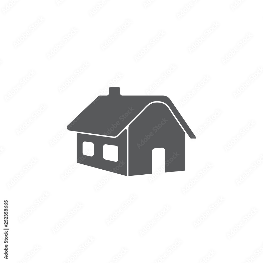 simple geometric home flat 3d design vector