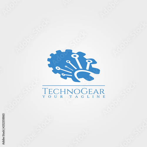 Gear logo template,technology vector design for business corporate,illustration element.