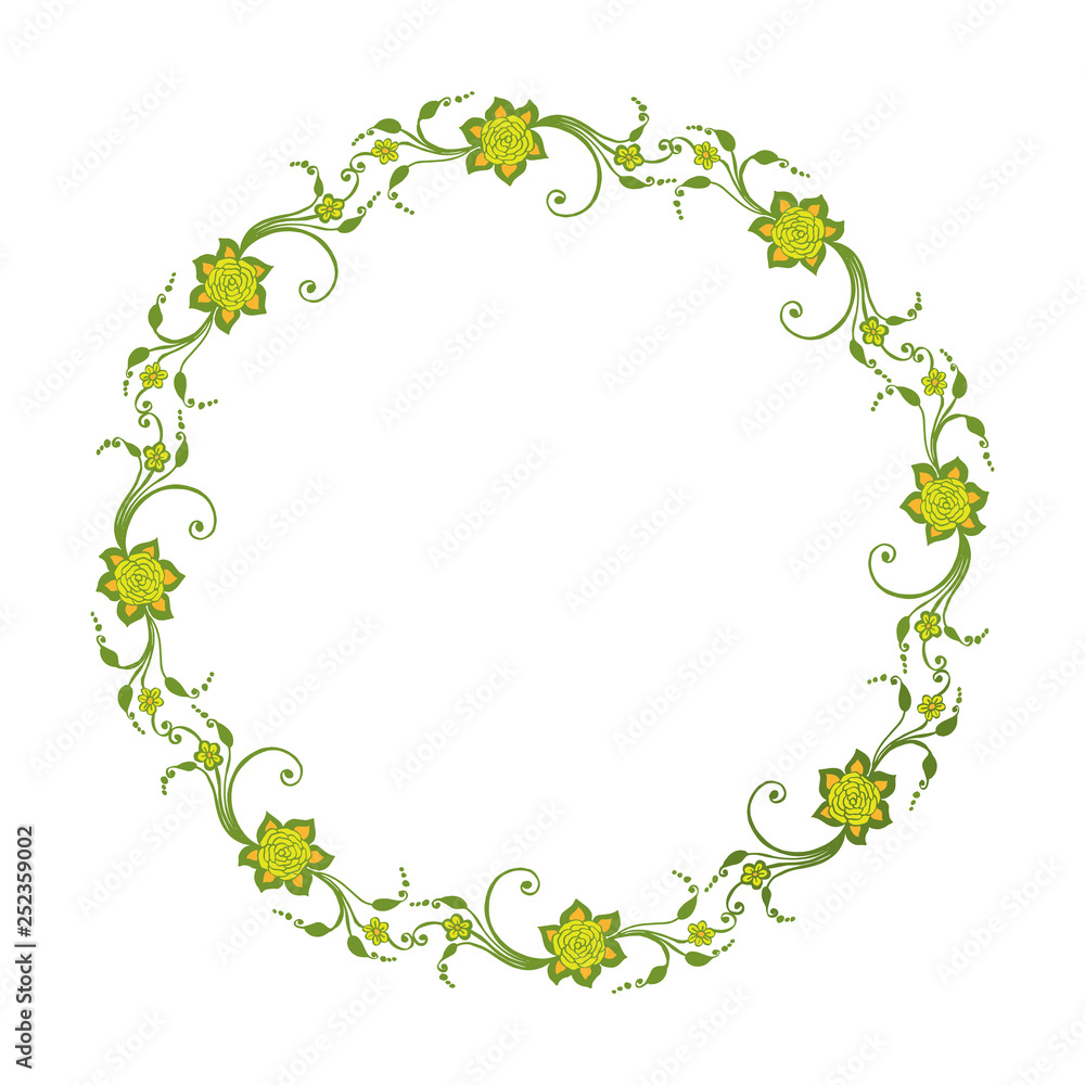 Vector illustration frame flower yellow and orange hand drawn Vector illustration frame flower yellow and orange hand drawn