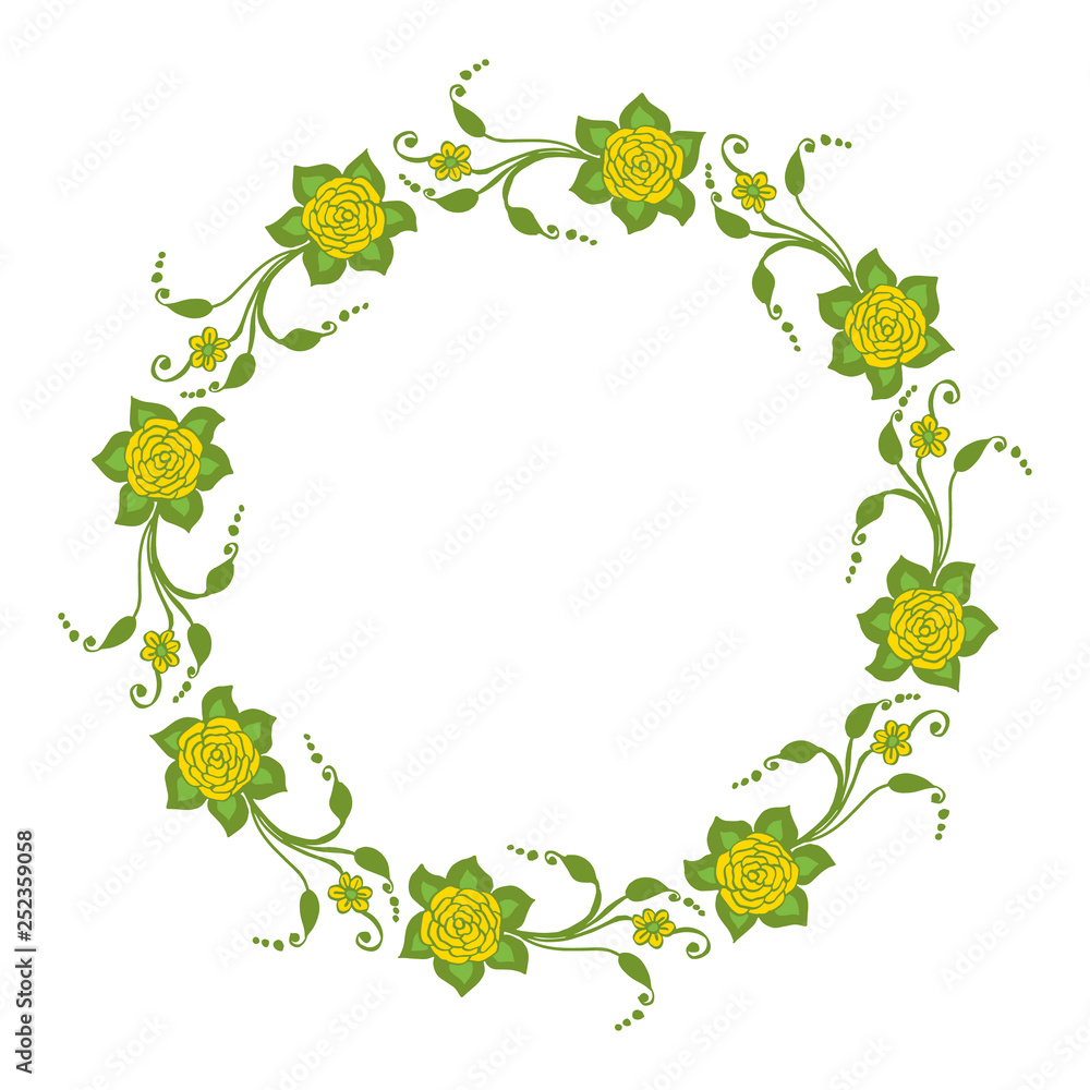 Vector illustration frame flower yellow and orange hand drawn Vector illustration frame flower yellow and orange hand drawn