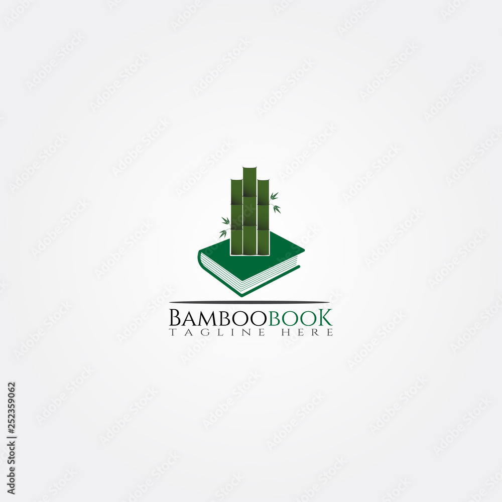 Bamboo book library icon template, creative vector logo design, illustration element. Bamboo book library icon template, creative vector logo design, illustration element.