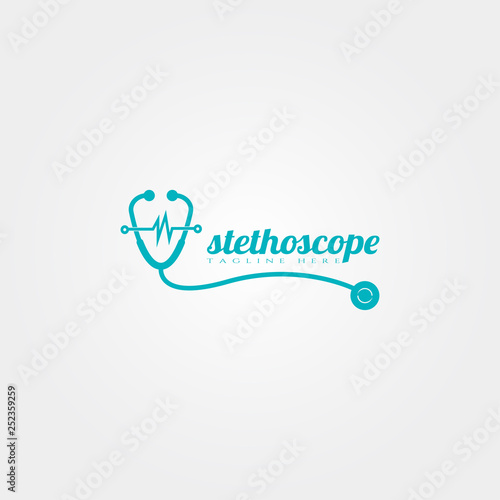 medical or doctor stethoscope on a white background.
