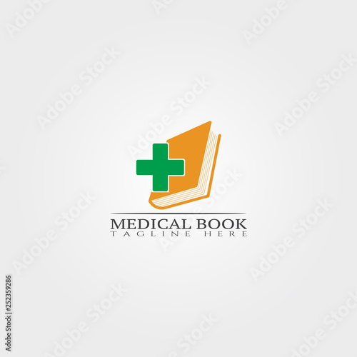 Medical book flat vector icon