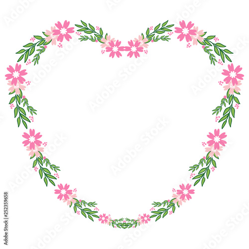 Vector illustration beauty pink flower frames hand drawn