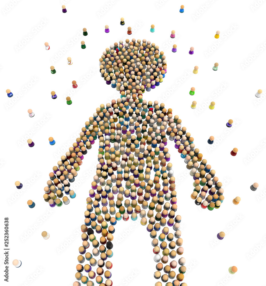 Cartoon Crowd Figure, Unattached Cartoon Crowd Figure, Unattached