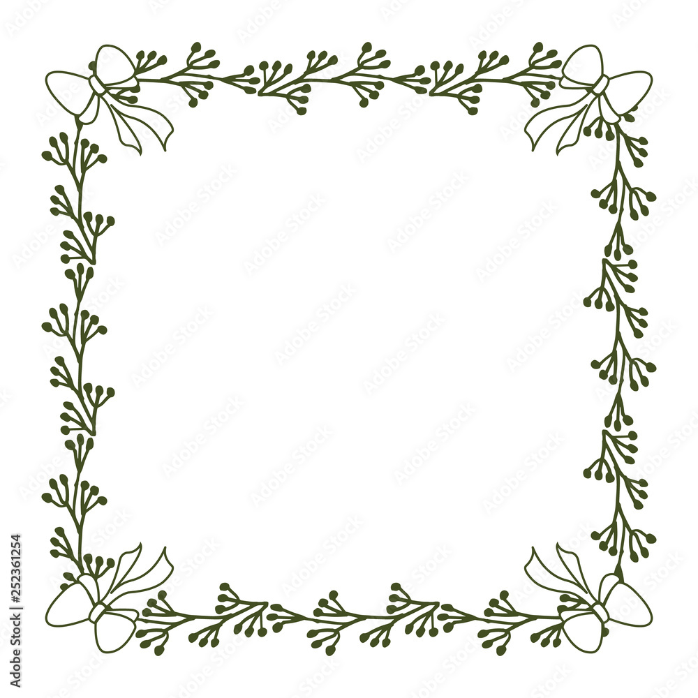 Vector illustration frame flower black with white backdrop hand drawn Vector illustration frame flower black with white backdrop hand drawn
