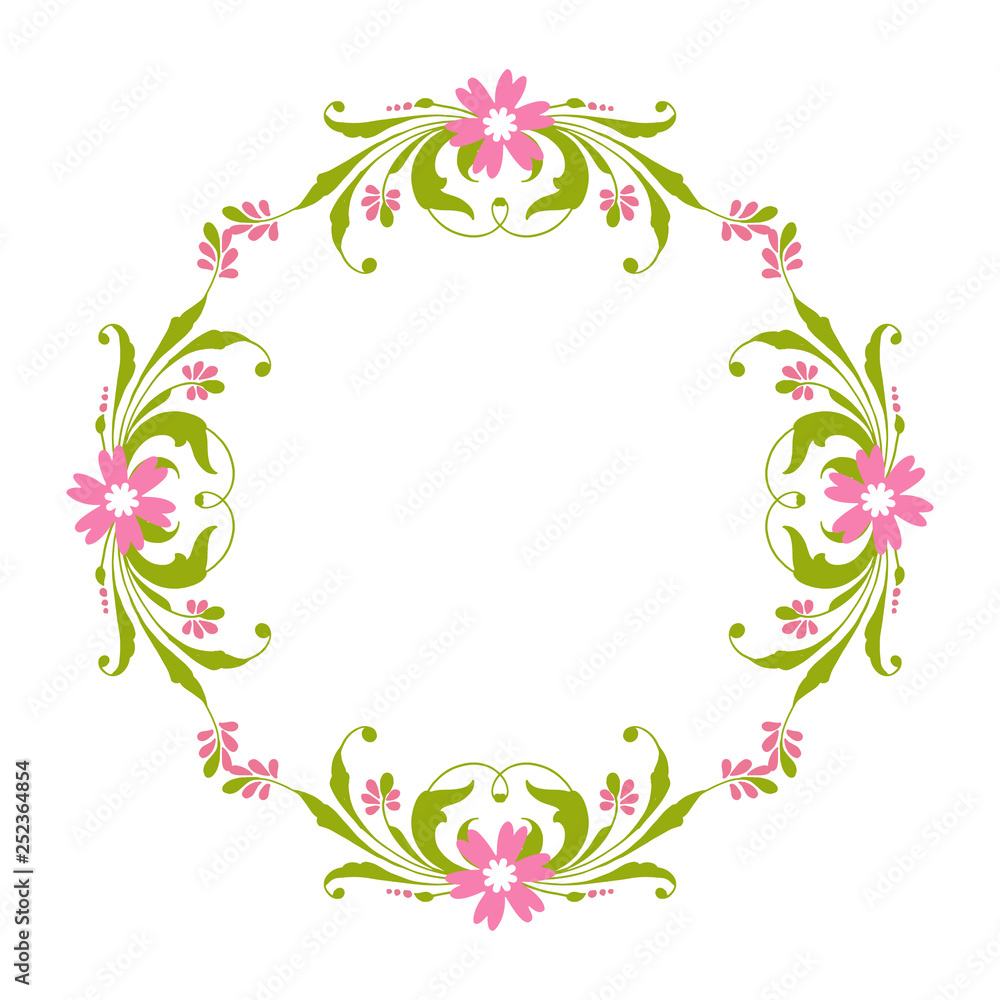 Vector illustration greeting card with design pink flower frame hand drawn Vector illustration greeting card with design pink flower frame hand drawn