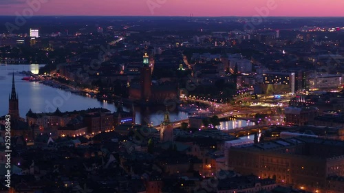 Wallpaper Mural Aerial Sweden Stockholm June 2018 Night 90mm Zoom 4K Inspire 2 Prores  Aerial video of downtown Stockholm in Sweden at night with a zoom lens. Torontodigital.ca