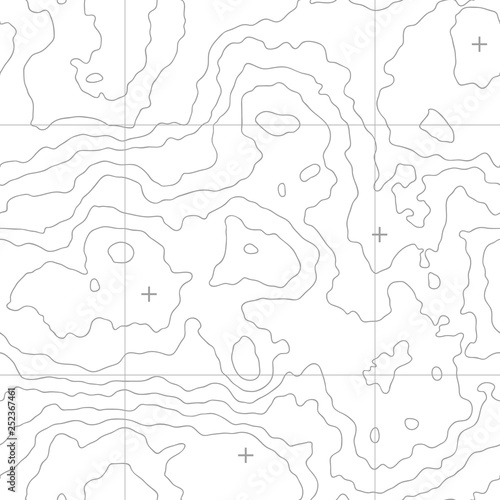 Seamless topographic map. A height map with contour lines. Abstract vector background photo