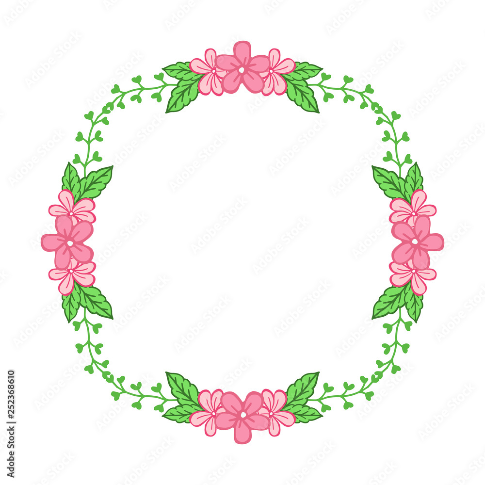 Vector illustration style frame flower pink for invitation card hand drawn Vector illustration style frame flower pink for invitation card hand drawn