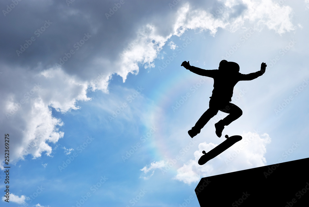 Skater jump silhouette Skater jump silhouette