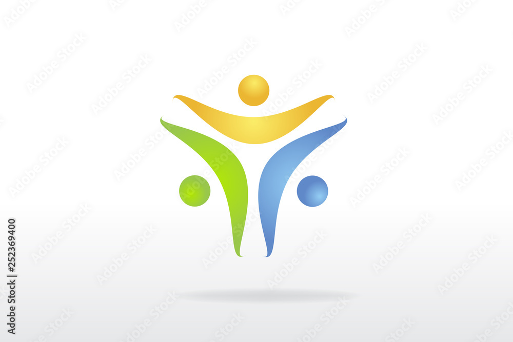 Logo teamwork business trial partners vector image design Logo teamwork business trial partners vector image design