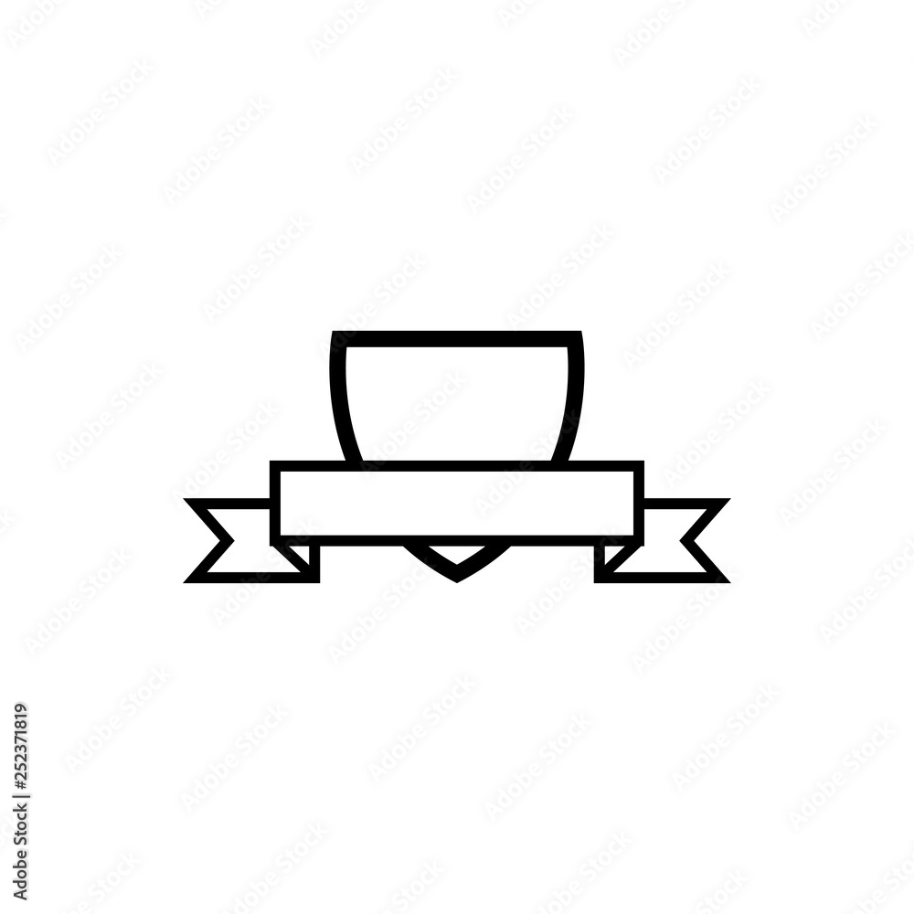 Crest shield with ribbon icon design template vector Crest shield with ribbon icon design template vector