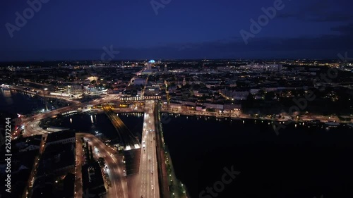 Wallpaper Mural Aerial Sweden Stockholm June 2018 Night 15mm Wide Angle 4K Inspire 2 Prores  Aerial video of downtown Stockholm in Sweden at night with a wide angle lens. Torontodigital.ca