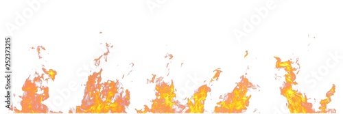 Real fire flames isolated on white background. Mockup on white of 5 flames. © Dancing Man