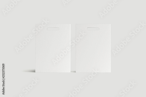 White Paper Shopping Bags on soft gray background. 3D rendering © sabir