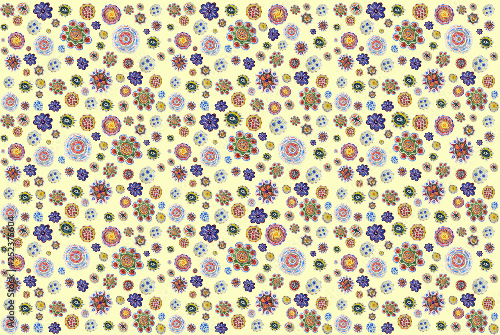hand drawing pattern. background of pencil-drawn colorful flowers. 13 unique doodles hand drawing pattern. background of pencil-drawn colorful flowers. 13 unique doodles