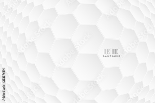 abstract hexagonal 3d shapes white background