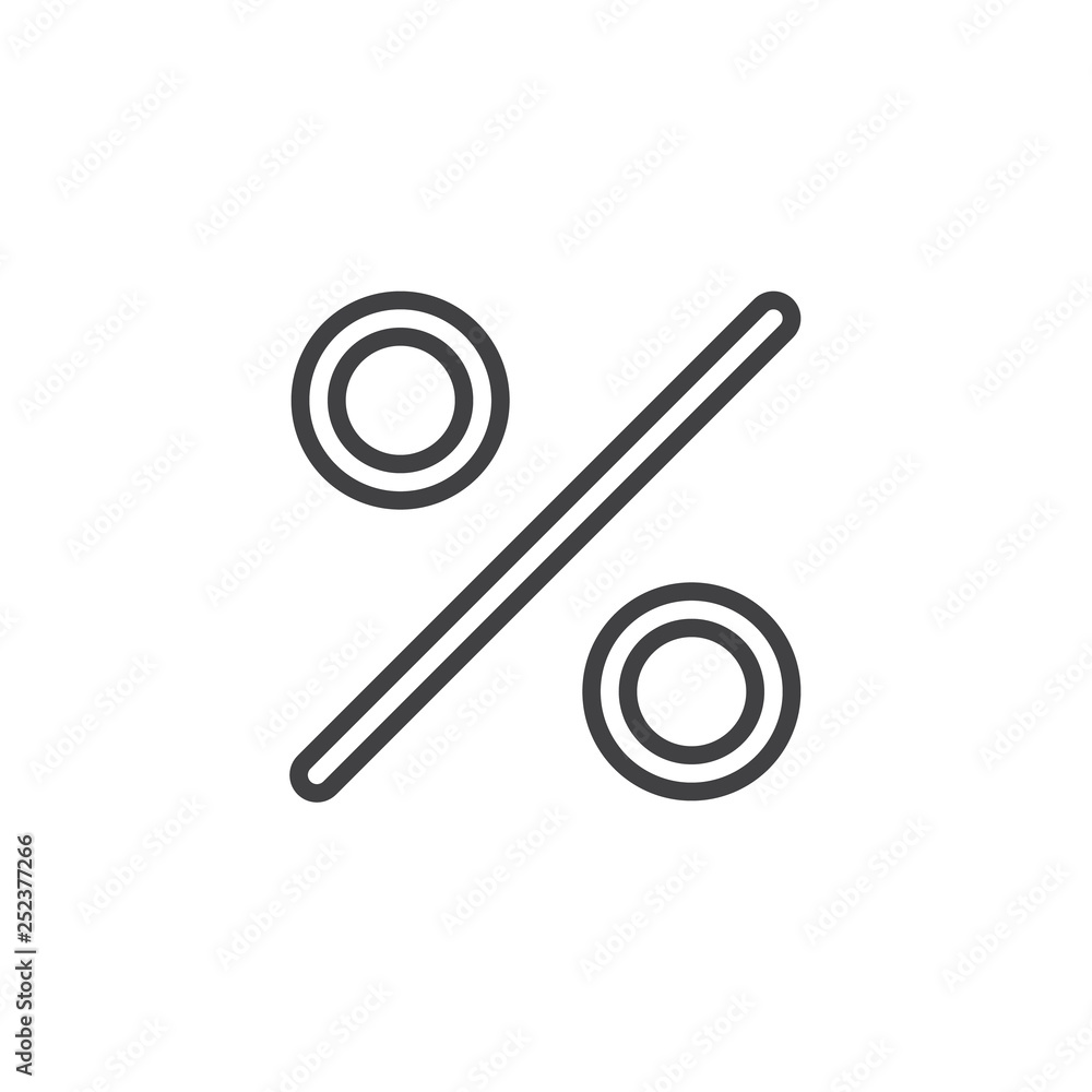 Discount Percent line icon. linear style sign for mobile concept and web design. Percentage outline vector icon. Symbol, logo illustration. Pixel perfect vector graphics Discount Percent line icon. linear style sign for mobile concept and web design. Percentage outline vector icon. Symbol, logo illustration. Pixel perfect vector graphics
