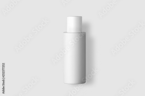 Cosmetic plastic bottle Mock up isolated on white.High resolution photo.