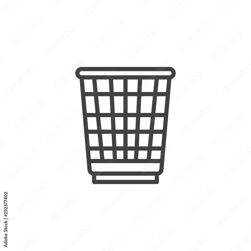 Paper trash basket line icon. linear style sign for mobile concept and web design. Recycle bin outline vector icon. Symbol, logo illustration. Pixel perfect vector graphics Paper trash basket line icon. linear style sign for mobile concept and web design. Recycle bin outline vector icon. Symbol, logo illustration. Pixel perfect vector graphics