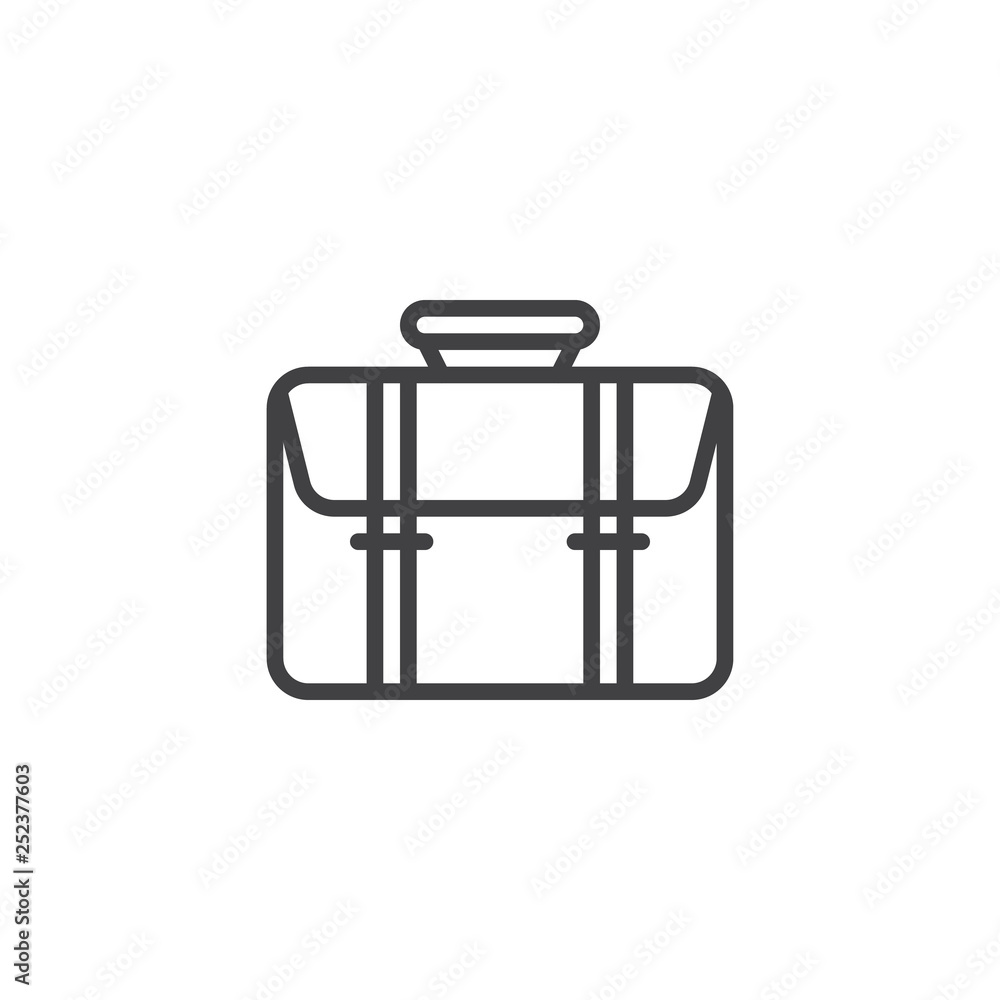 Briefcase line icon. linear style sign for mobile concept and web design. Suitcase outline vector icon. Symbol, logo illustration. Pixel perfect vector graphics Briefcase line icon. linear style sign for mobile concept and web design. Suitcase outline vector icon. Symbol, logo illustration. Pixel perfect vector graphics