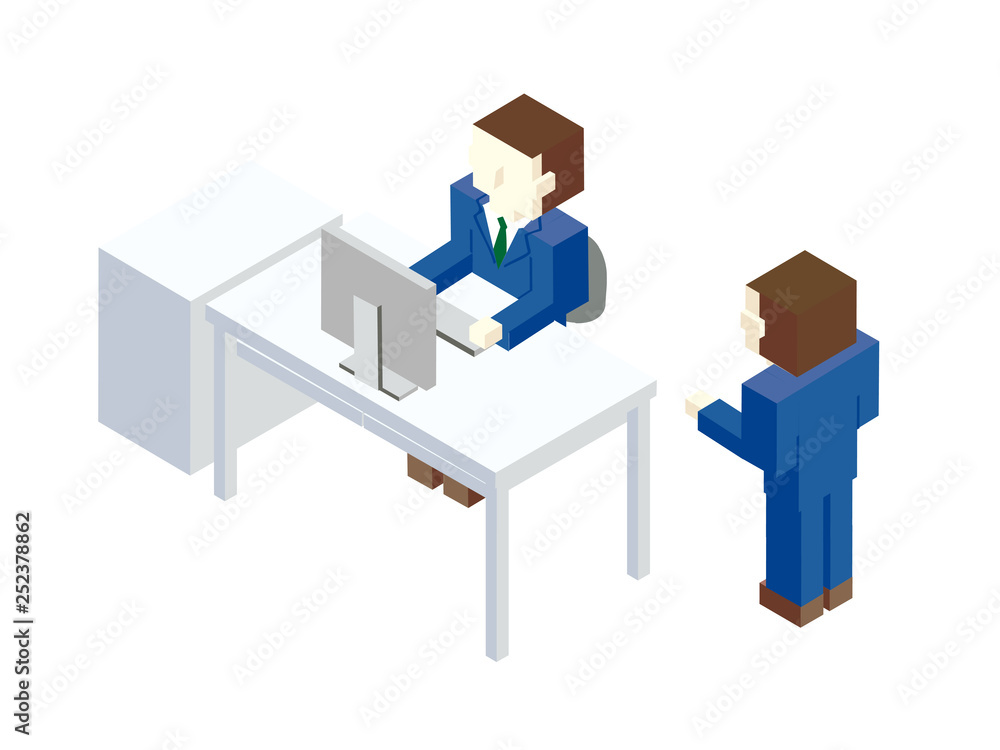 ビジネスマン　報告　イラスト