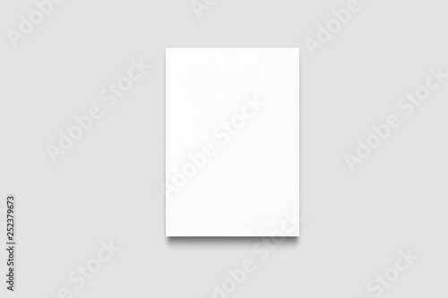 Empty A4 paper mockup isolated on white background