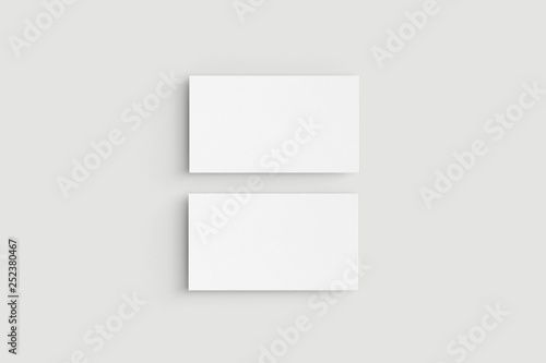 Two horizontal business cards on white background.Mockup