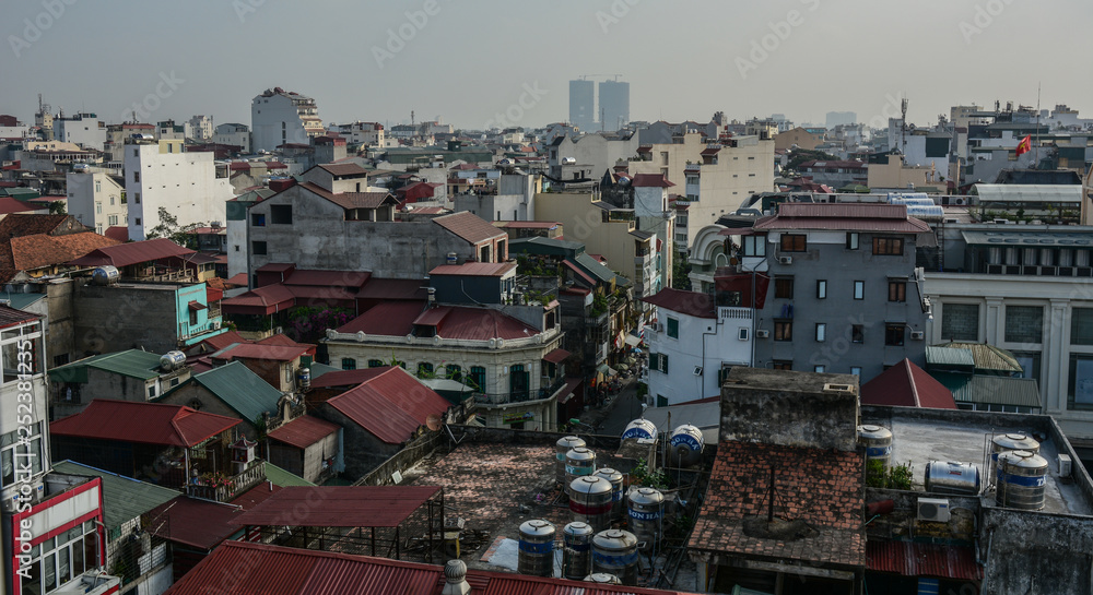 Aerial view of Old Quarter of Hanoi, Vietnam