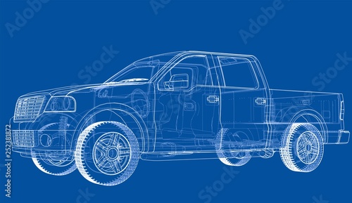 Vector car silhouettes. Rendering of 3d