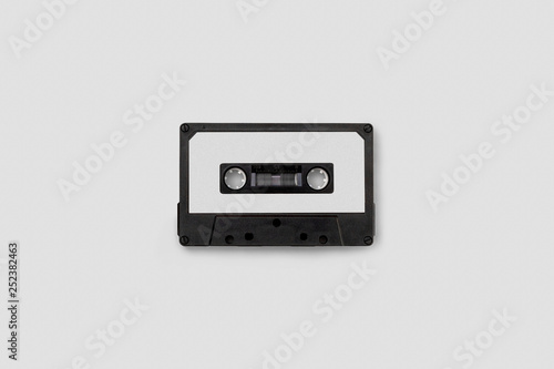 Cassette tape isolated on soft gray background.High resolution photo.