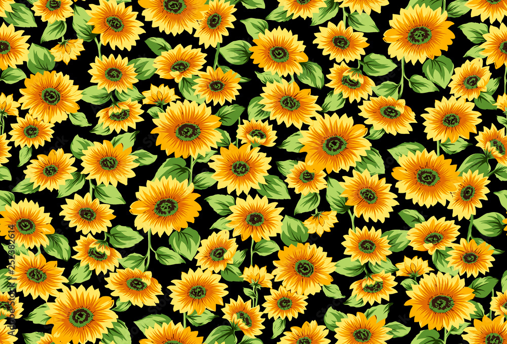 Seamless sunflowers pattern Seamless sunflowers pattern