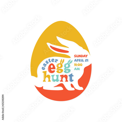 Colorful easter egg hunt lettering