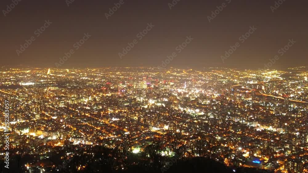 藻岩山 札幌の夜景タイムラプス1 藻岩山 札幌の夜景タイムラプス1
