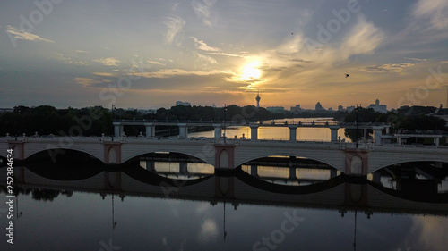 aerial view landscape of Alor Setar, Kedah, Malaysia during sunrise