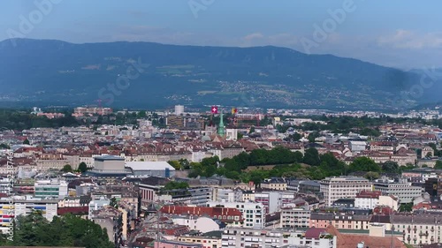 Wallpaper Mural Aerial Switzerland Geneva June 2018 Sunny Day 90mm Zoom 4K Inspire 2 Prores  Aerial video of downtown Geneva in Switzerland on a beautiful sunny day with a zoom lens Torontodigital.ca