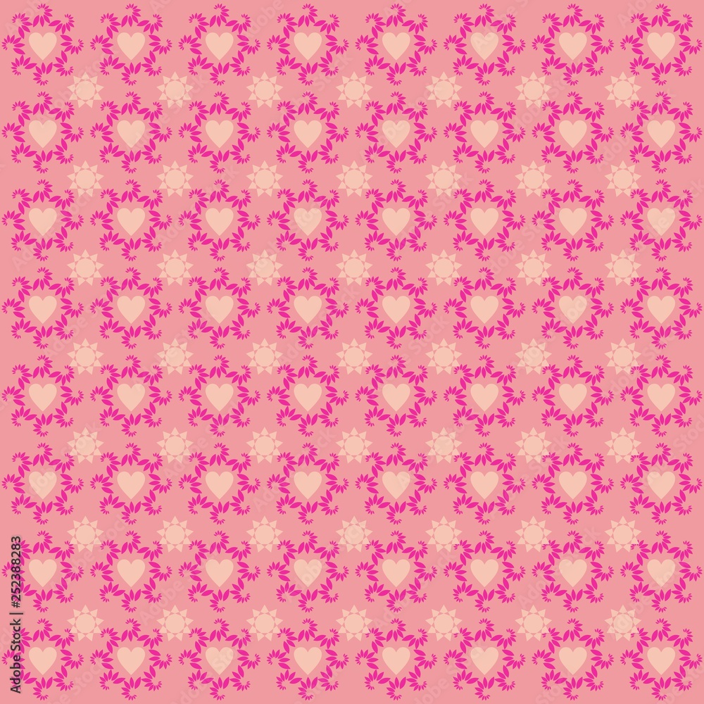 Seamless Pattern Love Pink Color Seamless Pattern Love Pink Color