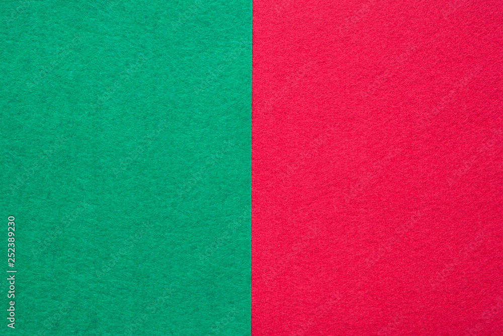 Two tone green red flannel fabric background with copy space Two tone green red flannel fabric background with copy space