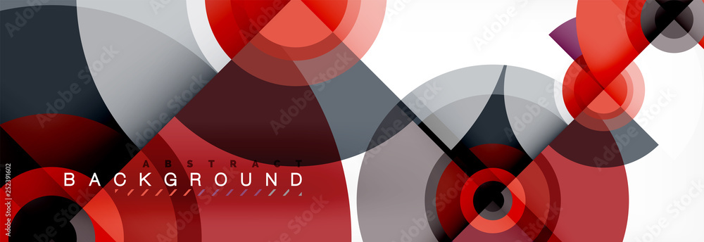 Flying circles geometric abstract background Flying circles geometric abstract background
