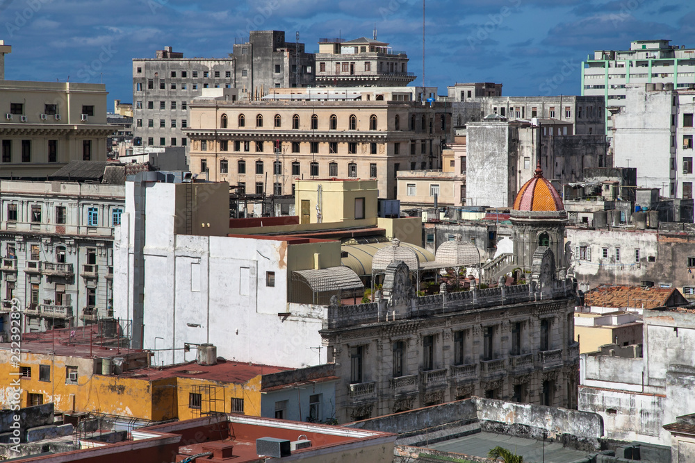  Havana, Cuba - 22 January 2013: Views of town center of squares and streets