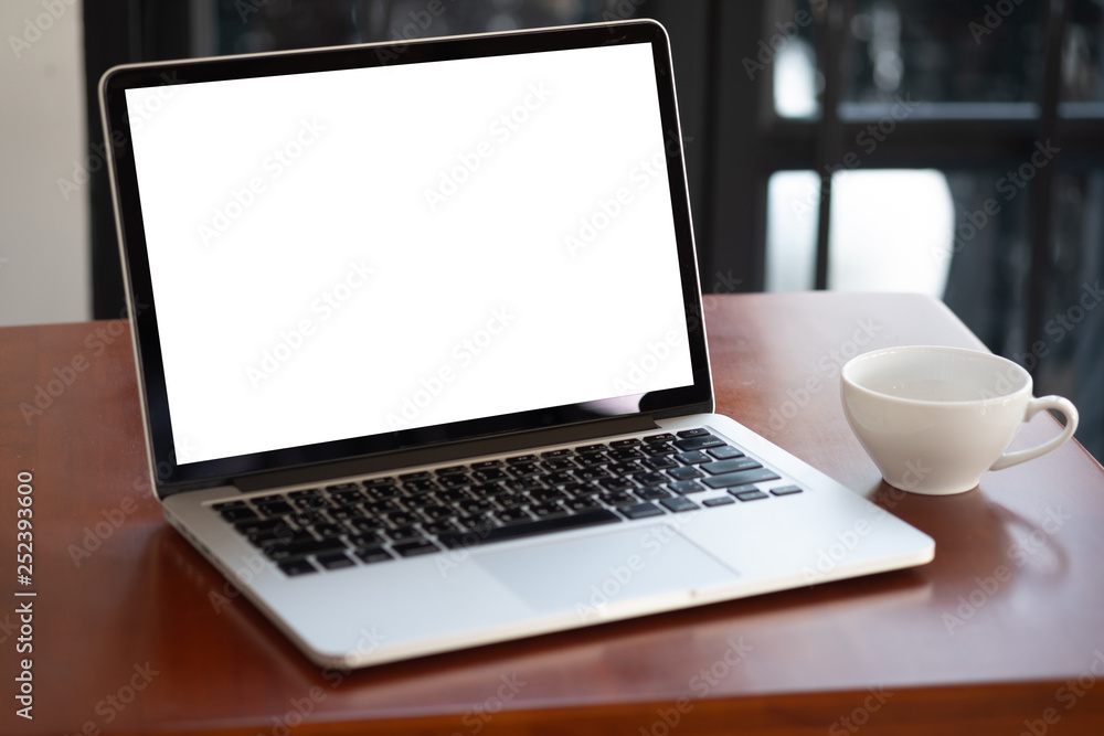 mock up Using laptop with blank screen computer modern mock up Using laptop with blank screen computer modern